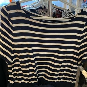 Kate Spade Knit/Woven Navy and White Dress - XL